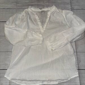 Women's Jcrew Swiss Dot Long Sleeve Blouse